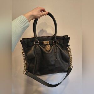 Michael Kors Black Leather Tote Bag